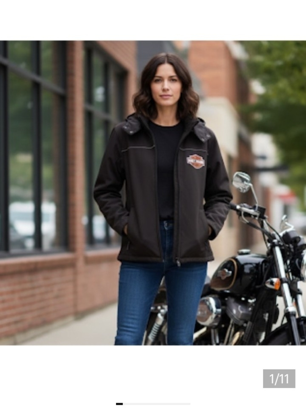 Harley-Davidson Black Hooded Bomber Jacket with Logo Patch